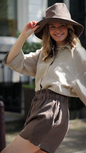 Linen oversize beach set Mango in Safari/Cooca