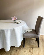 Load image into Gallery viewer, Round tablecloth from soft linen in white
